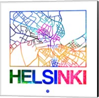 Helsinki Watercolor Street Map Fine Art Print