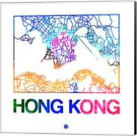 Hong Kong Watercolor Street Map Fine Art Print
