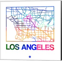 Los Angeles Watercolor Street Map Fine Art Print