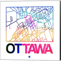 Ottawa Watercolor Street Map Fine Art Print