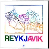 Reykjavik Watercolor Street Map Fine Art Print