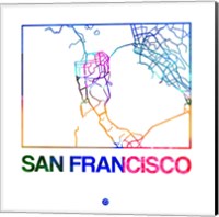San Francisco Watercolor Street Map Fine Art Print