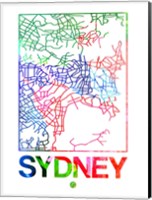 Sydney Watercolor Street Map Fine Art Print