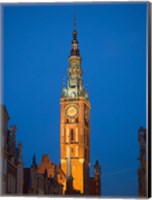 Low Angle View of Clock Tower, Gdansk, Poland Fine Art Print
