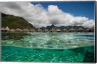 Bungalows on the Beach, Moorea, Tahiti, French Polynesia Fine Art Print