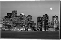 Boston at night (Black And White) Fine Art Print