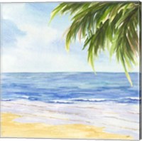 Beach and Palm Fronds I Fine Art Print