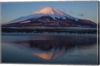 Mt Fuji and Lake at sunrise, Honshu Island, Japan Fine Art Print