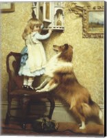 Little Girl and Her Sheltie Fine Art Print