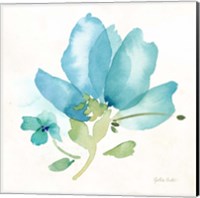 Blue Poppy Field Single II Fine Art Print