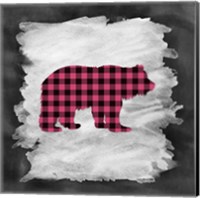 Pink Plaid Bear Fine Art Print