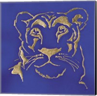 Gilded Lioness Indigo Fine Art Print