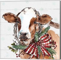 Holiday on the Farm VIII on Gray Fine Art Print