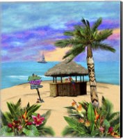 Tropical Island Tiki Hut Fine Art Print