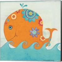 Happy Floral Whale Fine Art Print