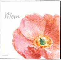 Garden Poppy Flipped on White Crop II Mom Fine Art Print