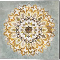 Mandala Delight II Yellow Grey Fine Art Print