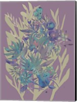 Slate Flowers on Mauve II Fine Art Print