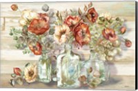 Spice Poppies and Eucalyptus in bottles Landscape Fine Art Print