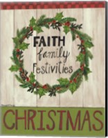 Faith Family Festivities Wreath Fine Art Print