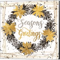 Seasons Greetings Birch Wreath Fine Art Print