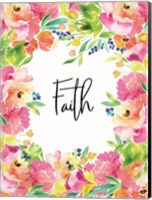 Faith Watercolor Flowers Fine Art Print