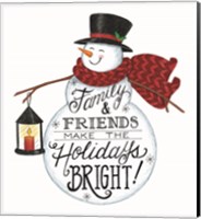 Holidays Bright Snowman Fine Art Print