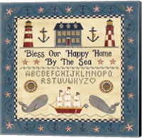 Bless our Happy Home by the Sea Sampler Fine Art Print
