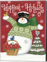 Happiest of Holidays Snowman Fine Art Print