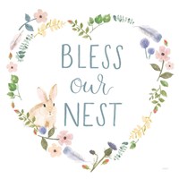 Spring Sentiments VII Bunny White Fine Art Print