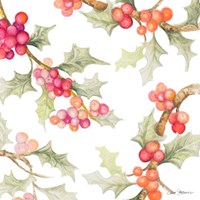 Watercolor Holly I Framed Print