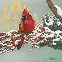 Winter Red Bird I Fine Art Print