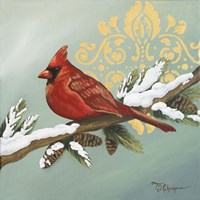Winter Red Bird II Fine Art Print