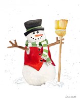 Watercolor Snowman I Fine Art Print