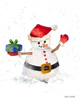 Watercolor Snowman II Fine Art Print