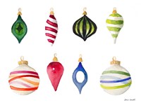 Christmas Ornaments Watercolor I Fine Art Print