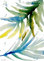 Blue Green Palm Fronds II Framed Print