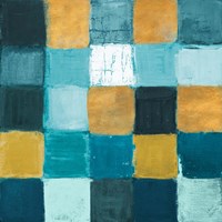 Teal and Gold Rural Facade II Framed Print