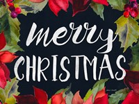 Poinsettias and Greetings I Fine Art Print