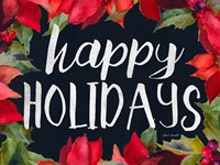 Poinsettias and Greetings II Fine Art Print