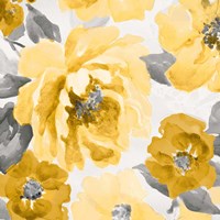 Yellow and Gray Floral Delicate II Fine Art Print
