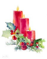Candles with Holly Fine Art Print
