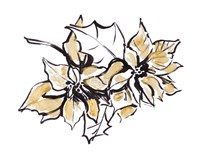 Poinsettias with Gold I Framed Print