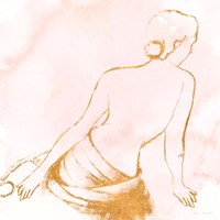 Seated Woman Rose Gold Fine Art Print