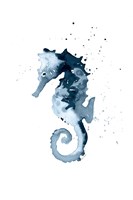 Navy Ink Sea Horse Fine Art Print