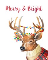 Merry and Bright Reindeer Fine Art Print