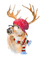 Winter Fun Deer Fine Art Print