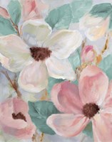 Silently Bloom Teal I Fine Art Print