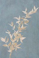 Tan Leaf on Blue II Framed Print
