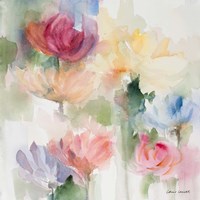 Gardening in the Rain Square Fine Art Print